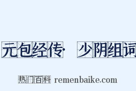元包经传·少阴组词是什么意思的图片